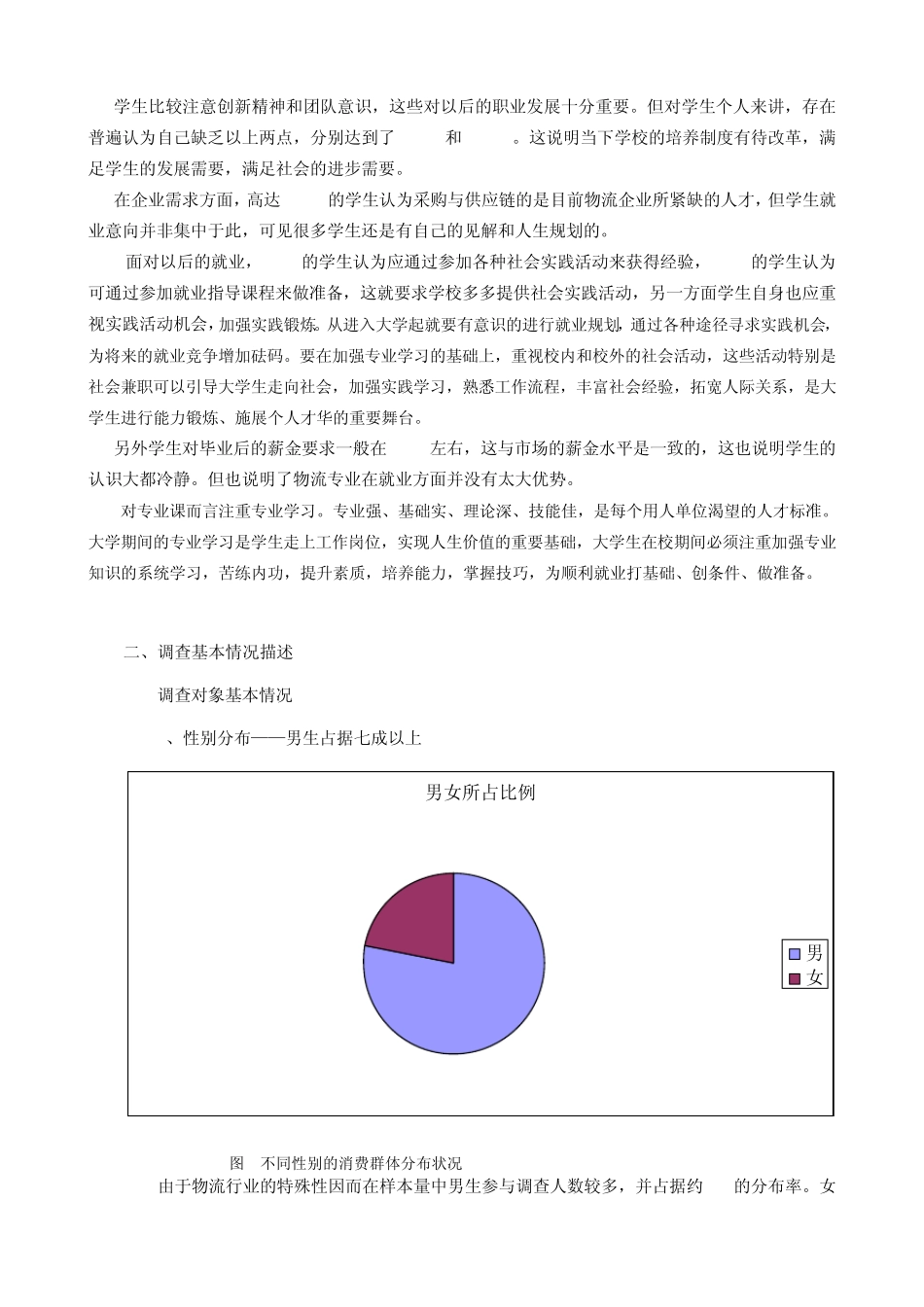 物流专业学生就业意向调查分析报告_第2页