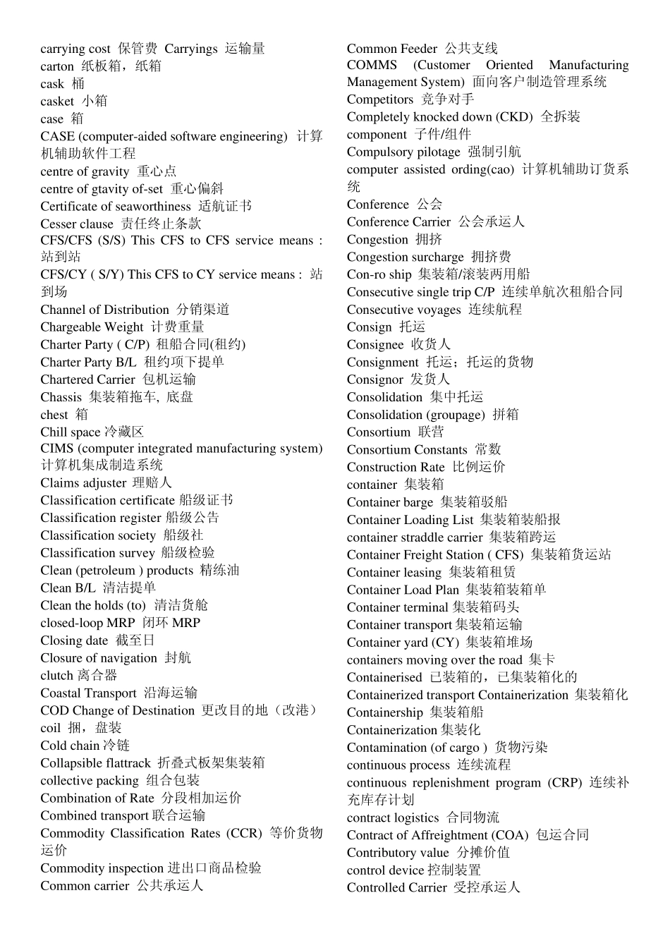 物流专业术语英语词汇表大全(从业20年物流师分享)_第3页