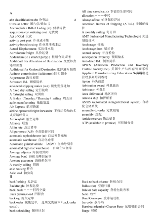 物流专业术语英语词汇表大全(从业20年物流师分享)