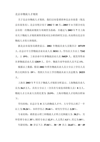 物流人才需求