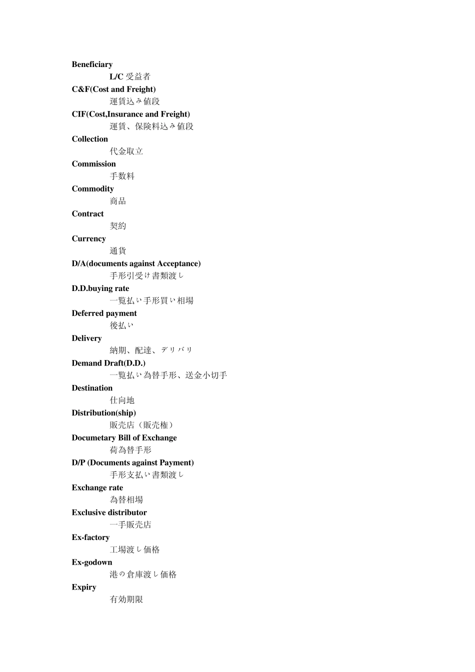 物流印刷専门用语中日英对照表_第2页