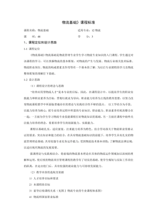 物流基础课程标准模板