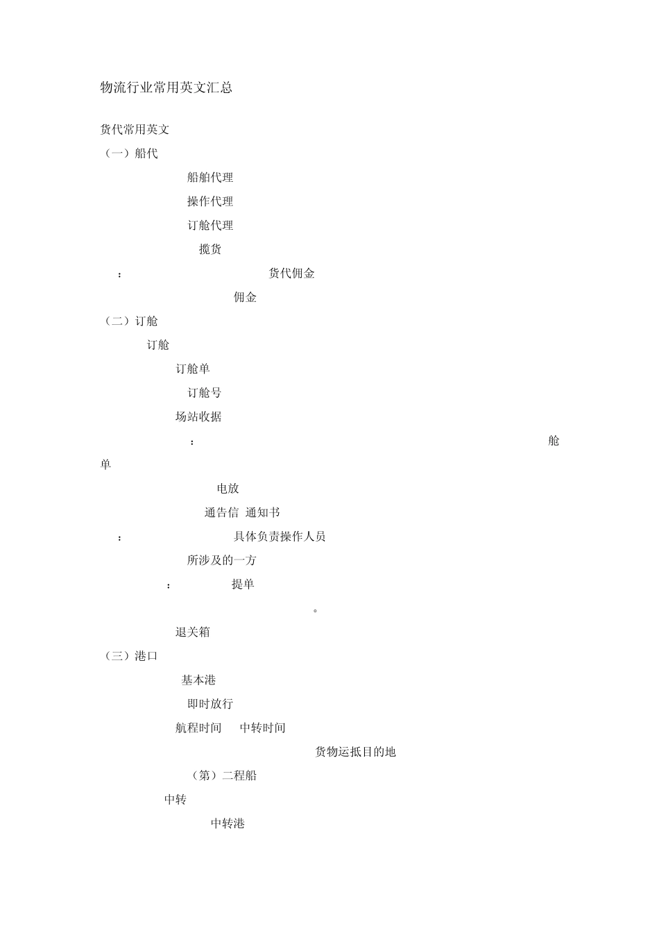 物流常用英语_第1页