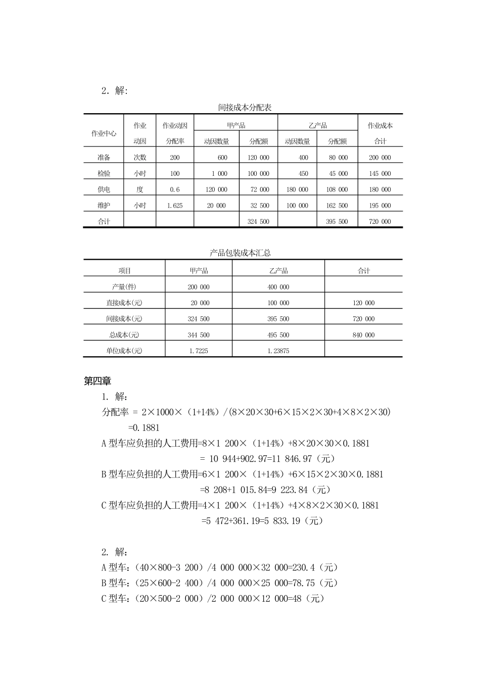 物流成本管理各章计算题参考答案_第2页