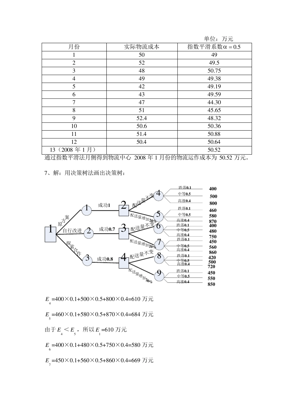 物流成本管理课后习题计算题参考答案_第2页