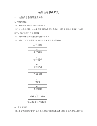 物流管理信息系统开发