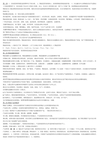 物流管理重点整理