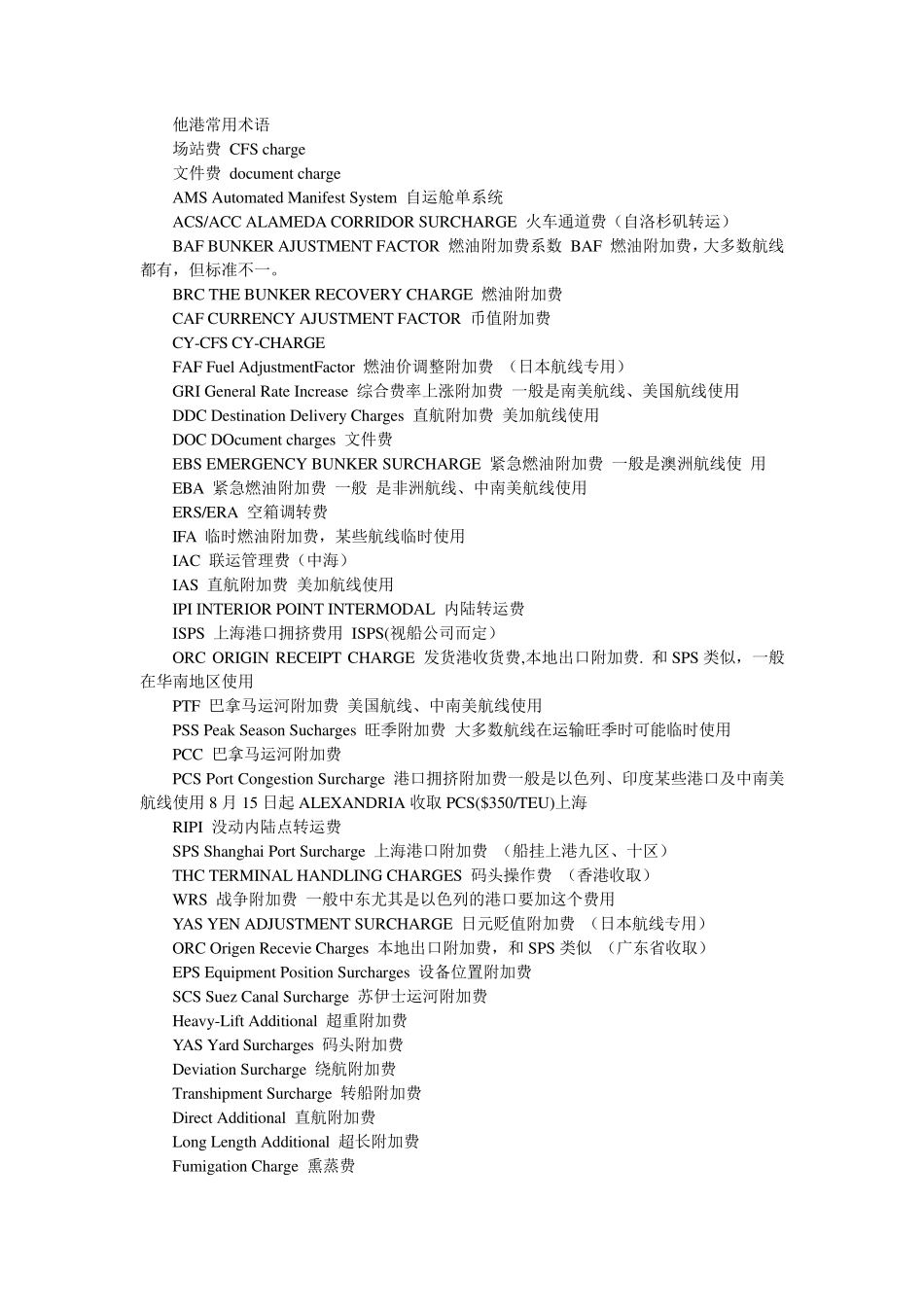 物流货运费英文术语大全_第2页