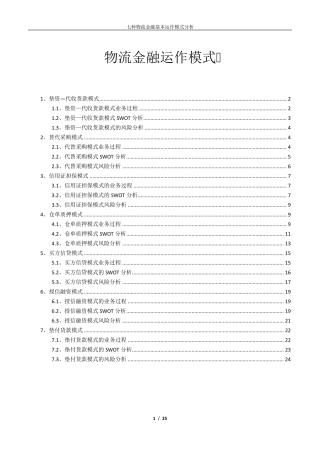 物流金融运作模式