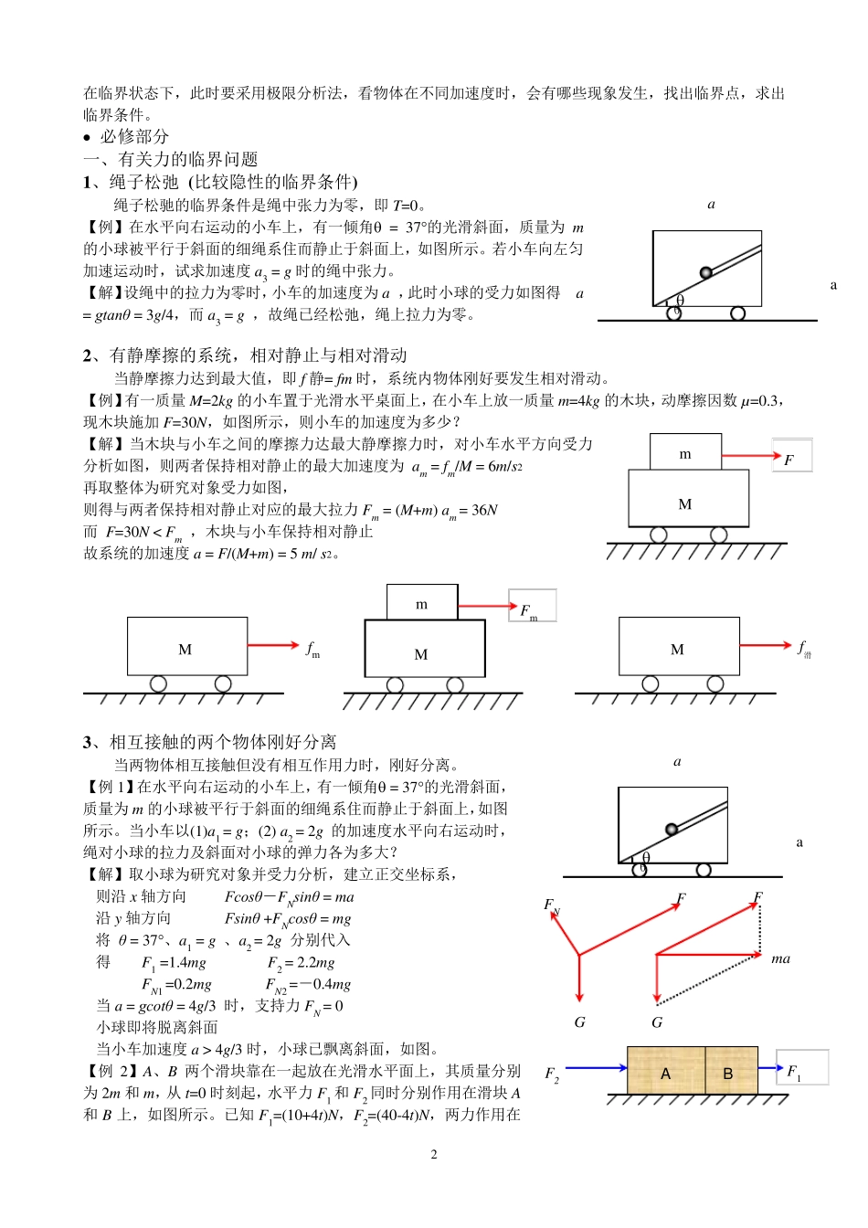 物理中的临界问题专题_第2页