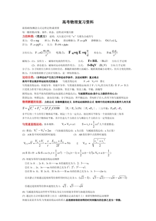 物理公式大全高考物理复习资料