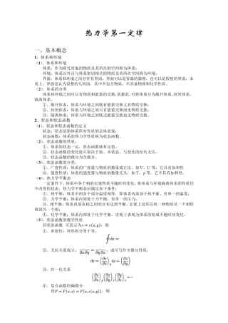 物理化学知识点总结