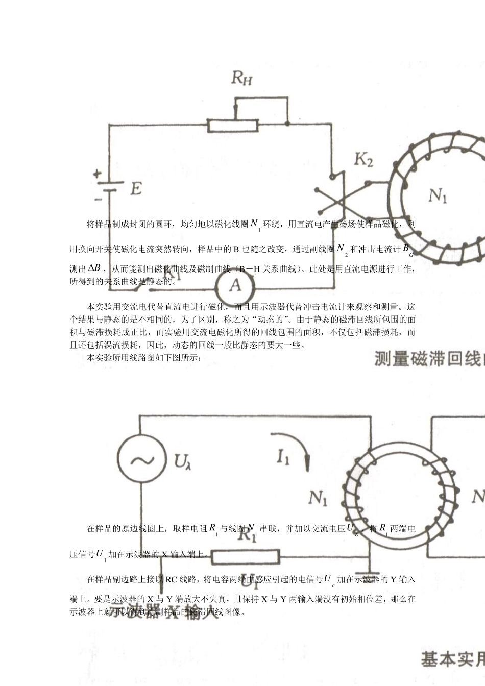 物理实验报告2_用示波器测动态磁滞回线_第2页