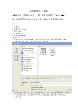 物理数据模型(PDM)