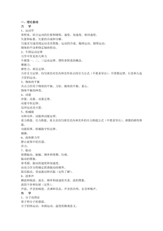 物理竞赛知识点总结