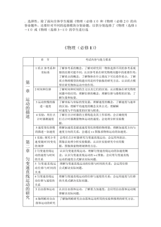 物理高中学业水平考试大纲