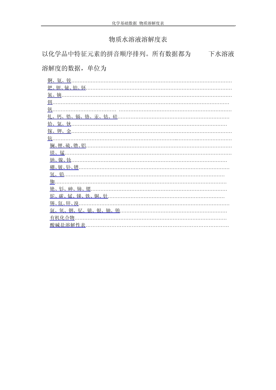 物质溶解度表_第1页
