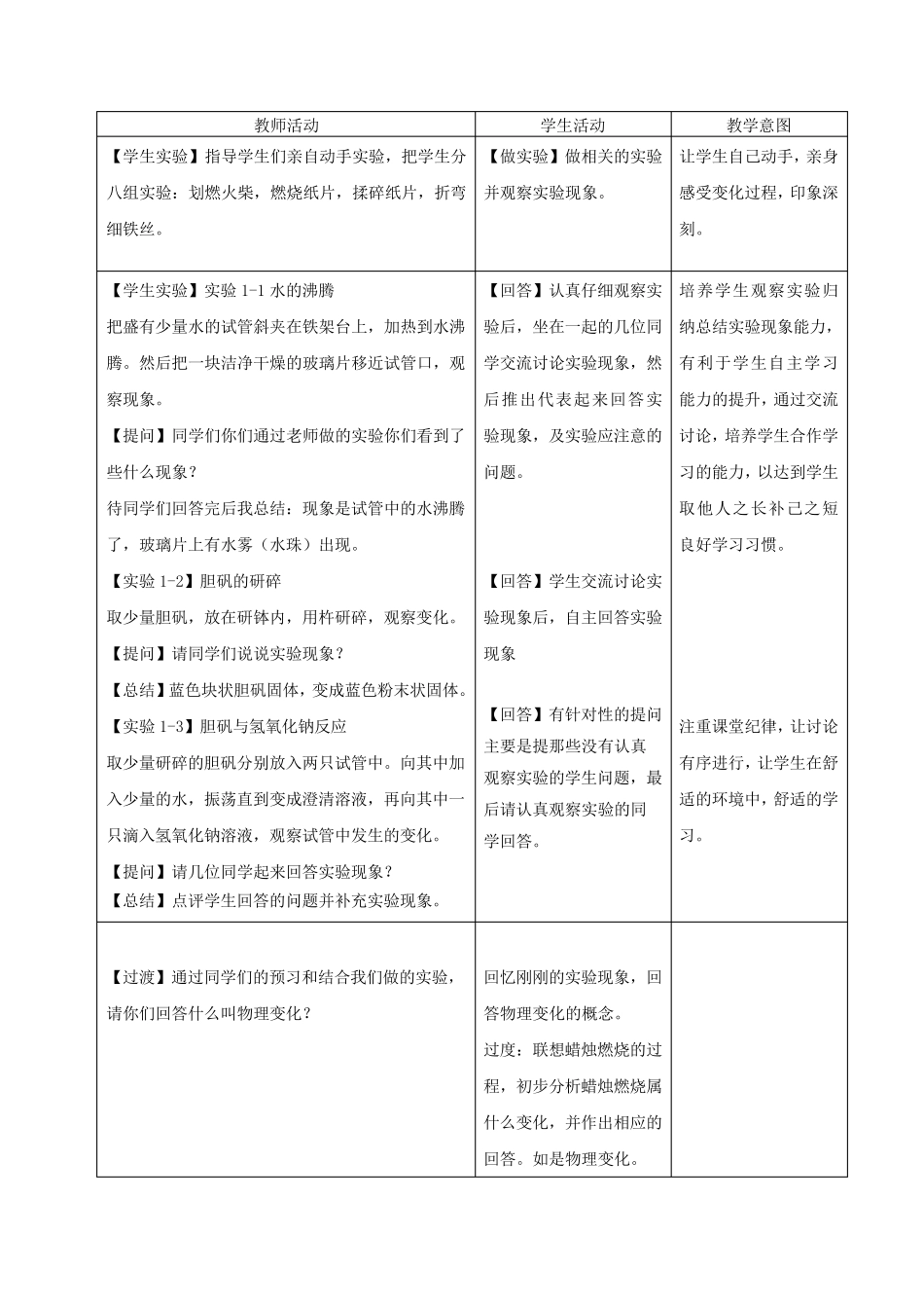 物质的变化和性质教案_第2页