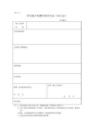 特殊作业审批表