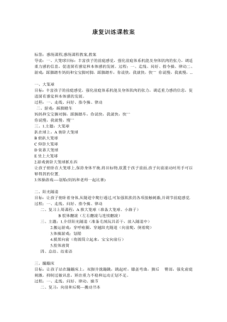 特殊教育课件康复训练教案