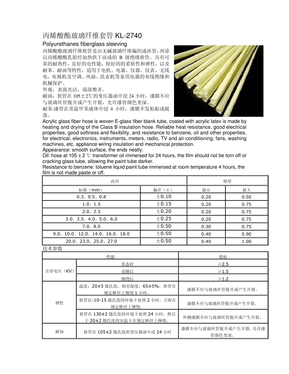 特殊玻璃纤维套管规格书_第1页
