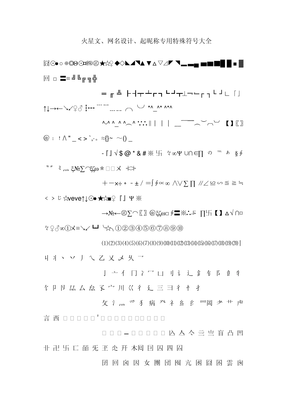 特殊符号组成的图片、图案、图形_百度知道_第1页