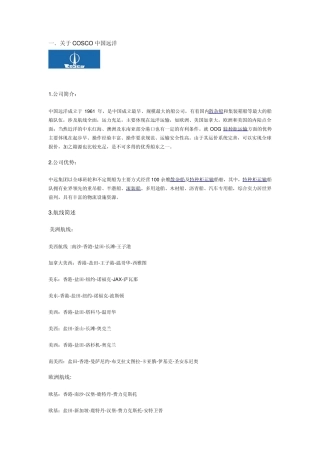 特种柜运输船公司介绍
