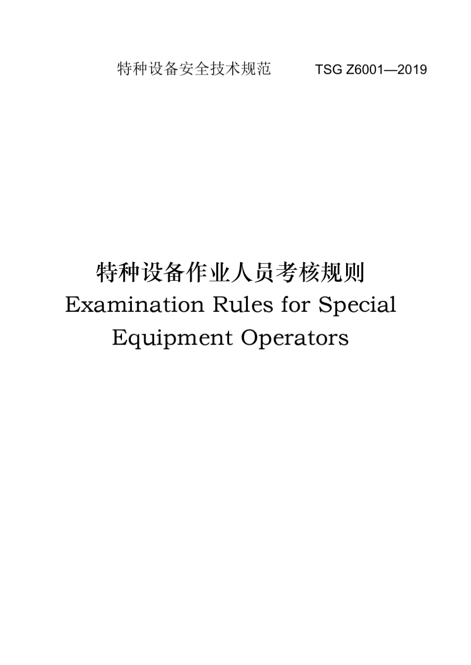 特种设备安全技术规范TSGZ6001—2019_第1页