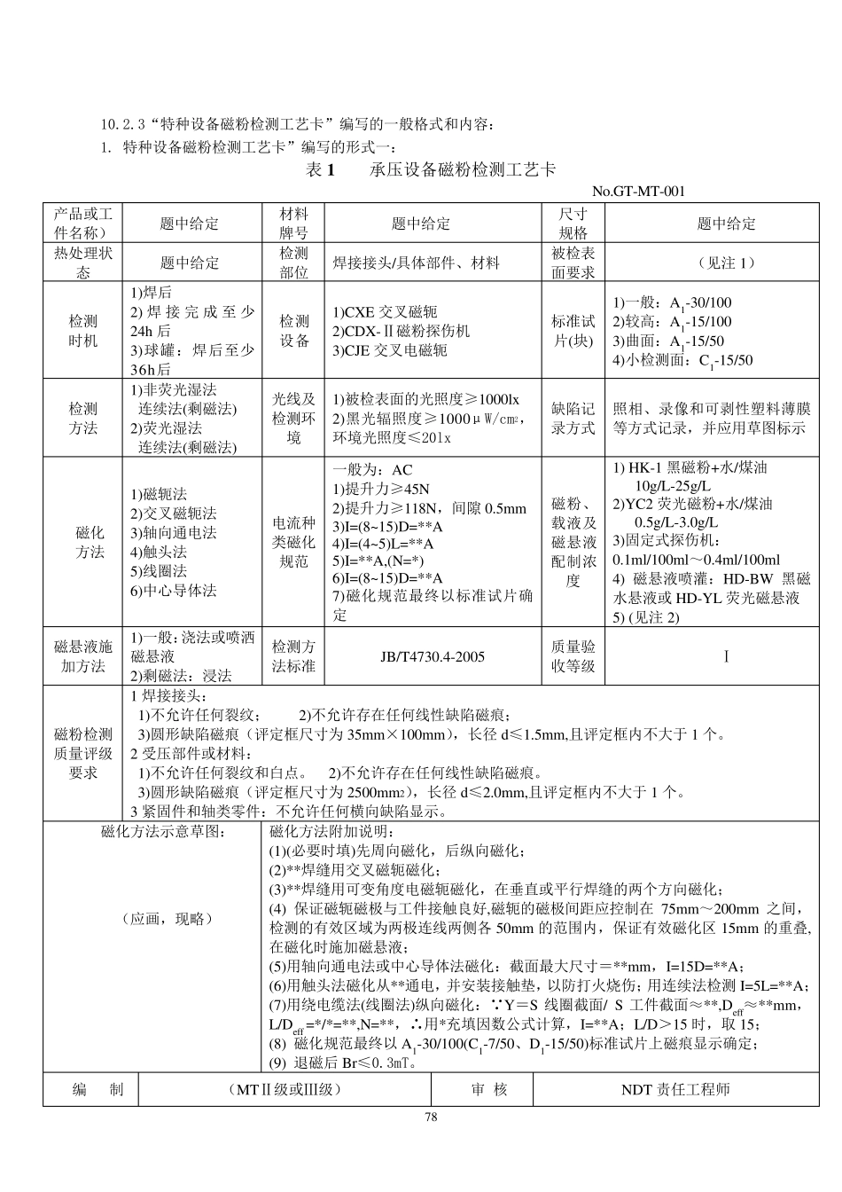 特种设备磁粉检测通用工艺规程和工艺卡_第3页