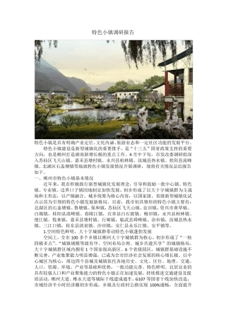 特色小镇调研报告