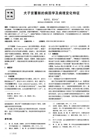 犬子宫蓄脓的病因学及病理变化特征