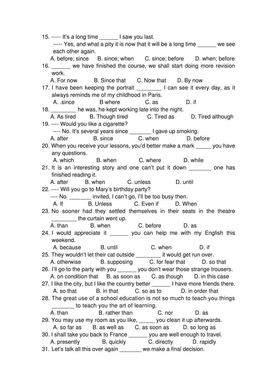 状语从句高考专项训练_第2页