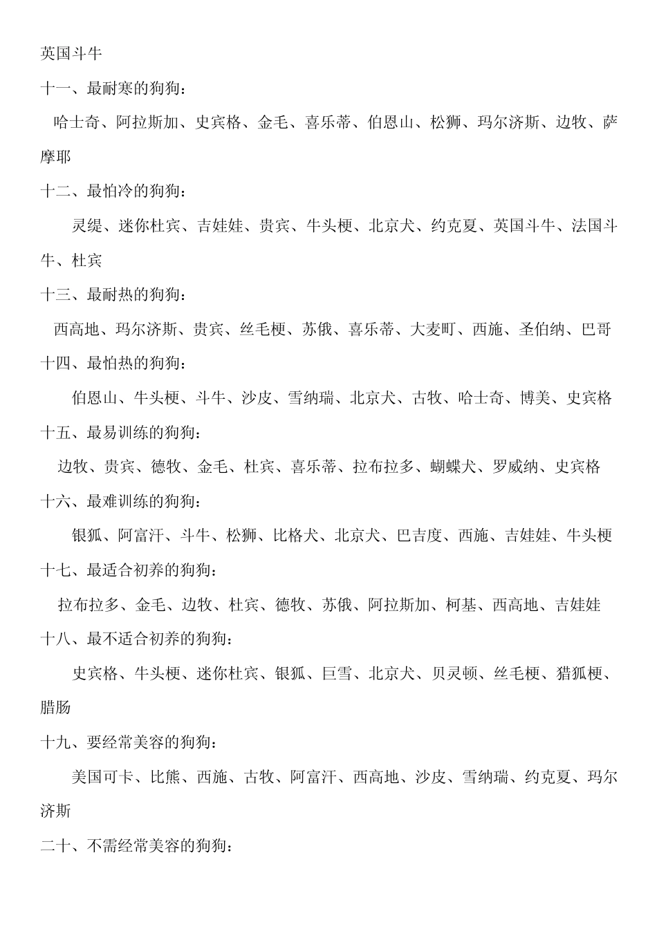 狗狗各项指标排名大全以及狗狗智商排名,附图_第2页