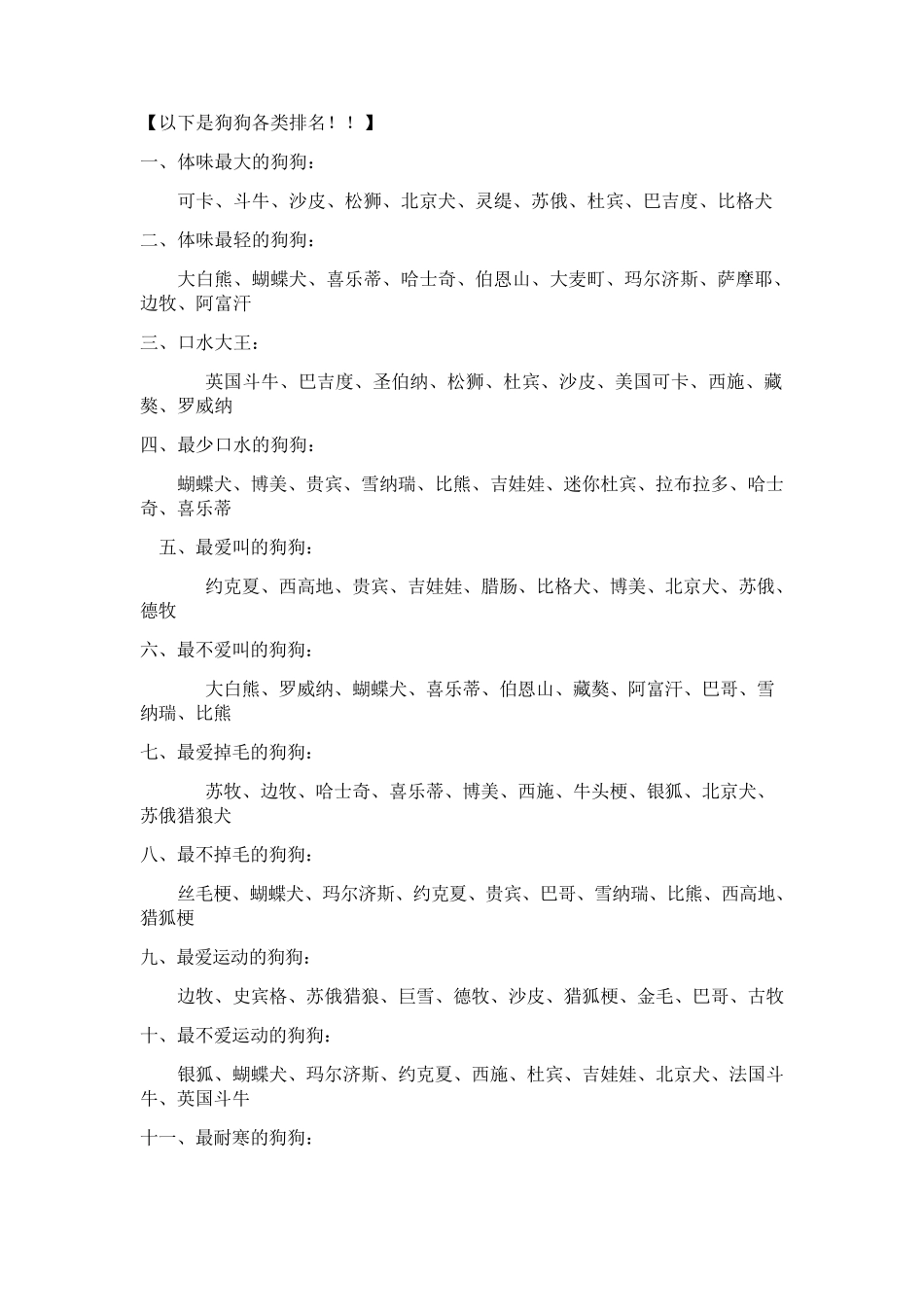 狗狗排名大全以及狗狗智商排名(附图)_第1页