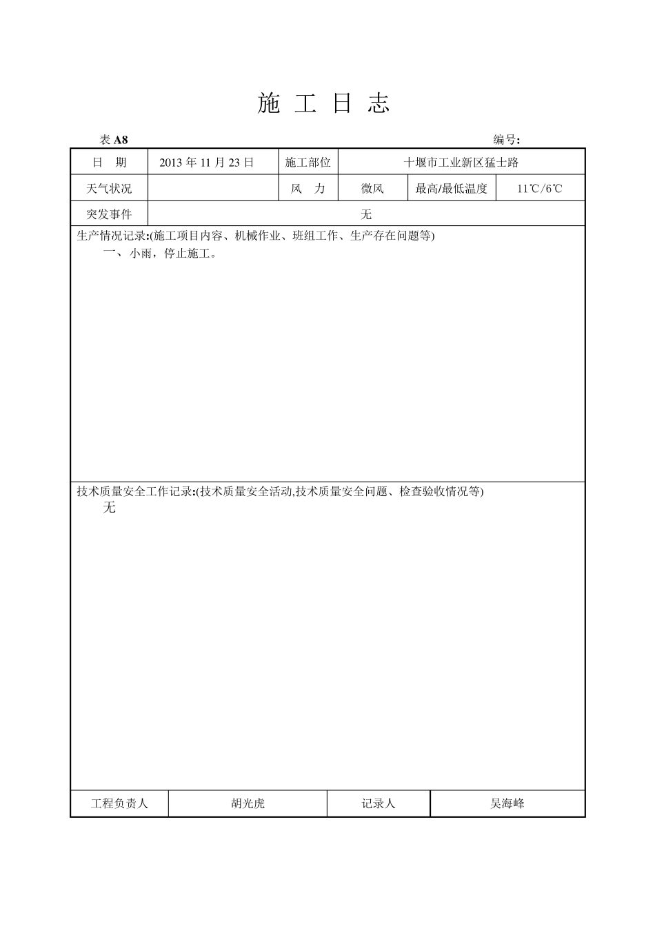 猛士路污水施工日志_第3页