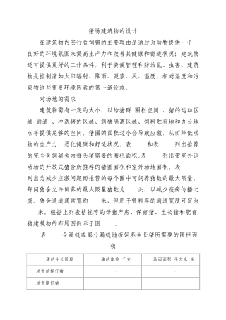 猪场建筑物的设计