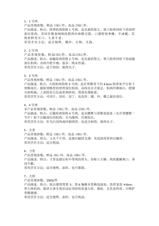 猪肉各部位的介绍