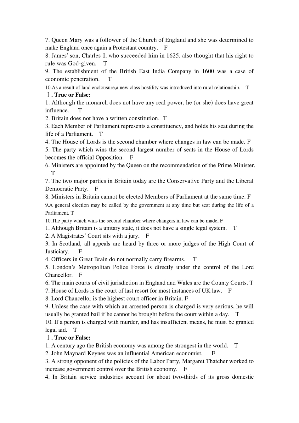 王恩铭英语国家概况英国、美国、加拿大对错题答案整合_第2页
