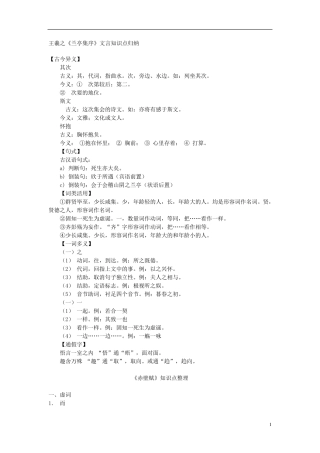 王羲之《兰亭集序》文言知识点归纳