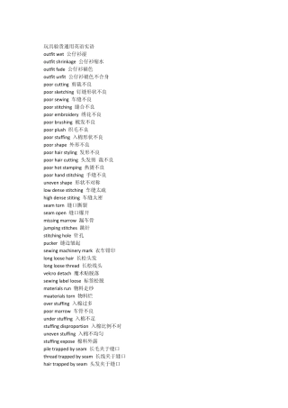 玩具验货通用英语实语