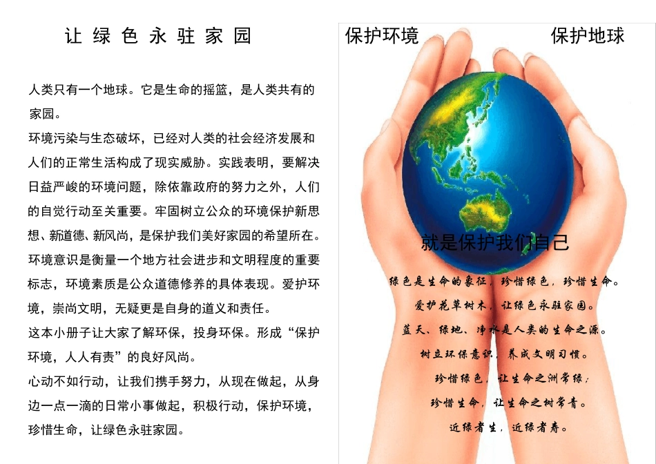 环保宣传手册让绿色永驻家园_第2页