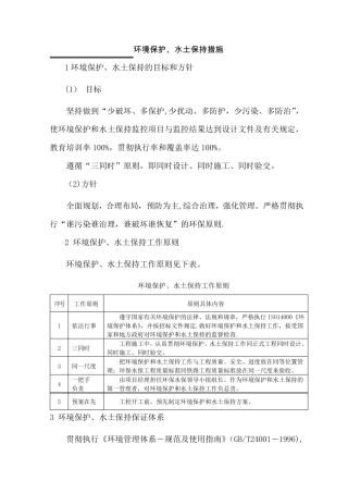 环境保护、水土保持措施