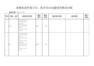 环境卫生突出问题整改台账