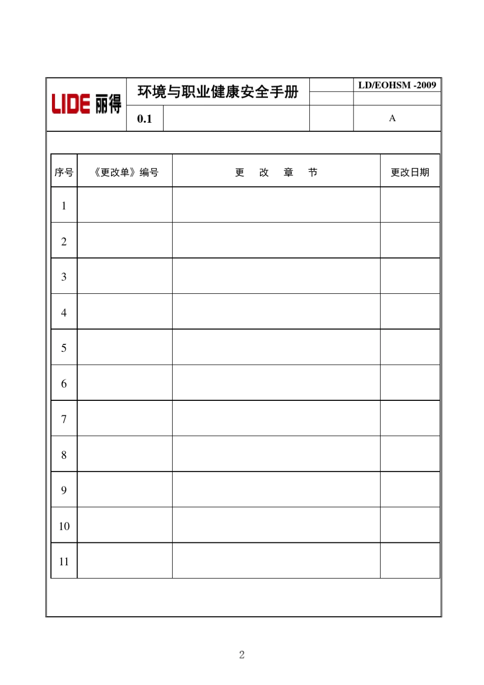 环境和职业健康安全手册和程序文件_第2页