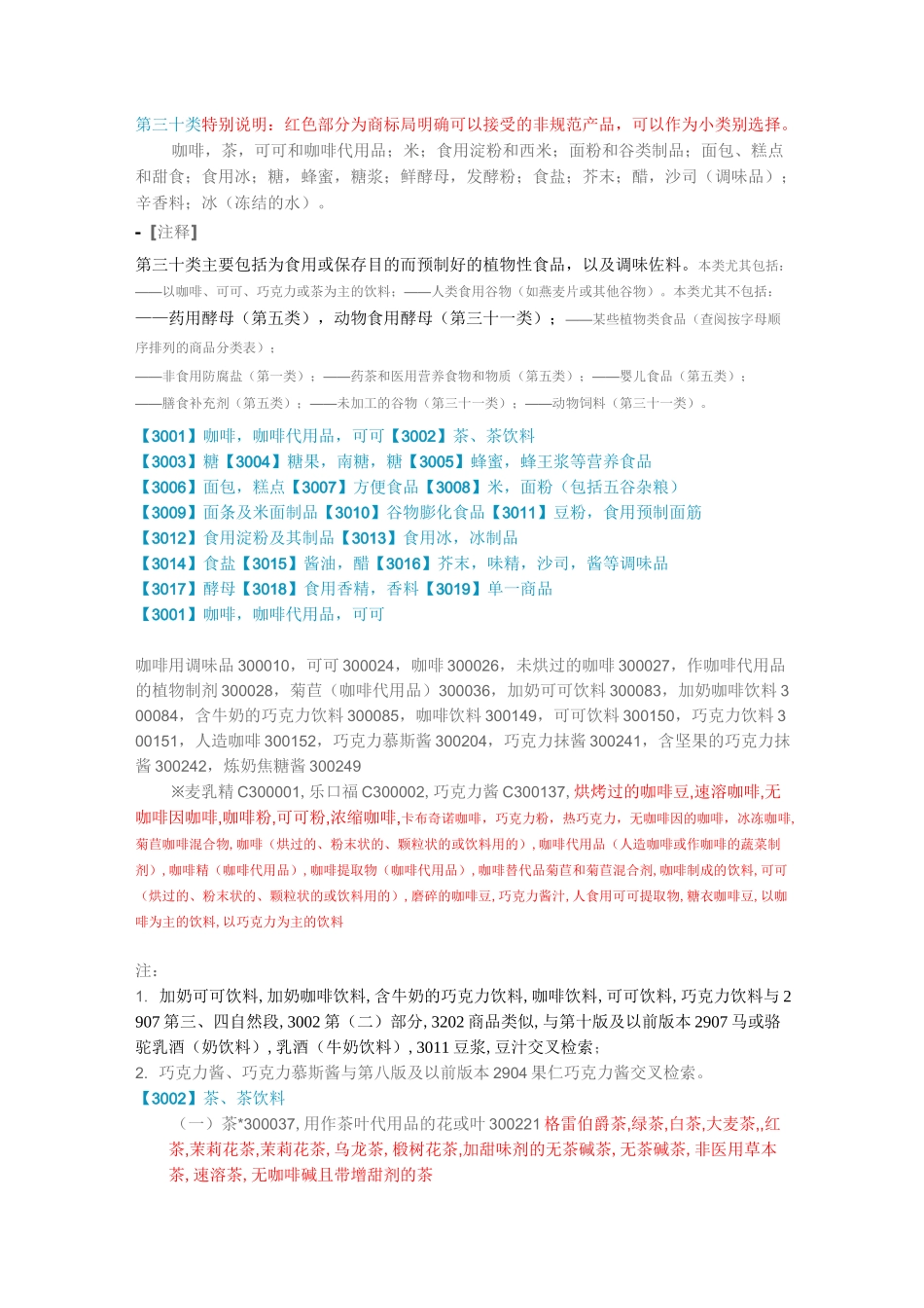 商标第30类明细_第1页