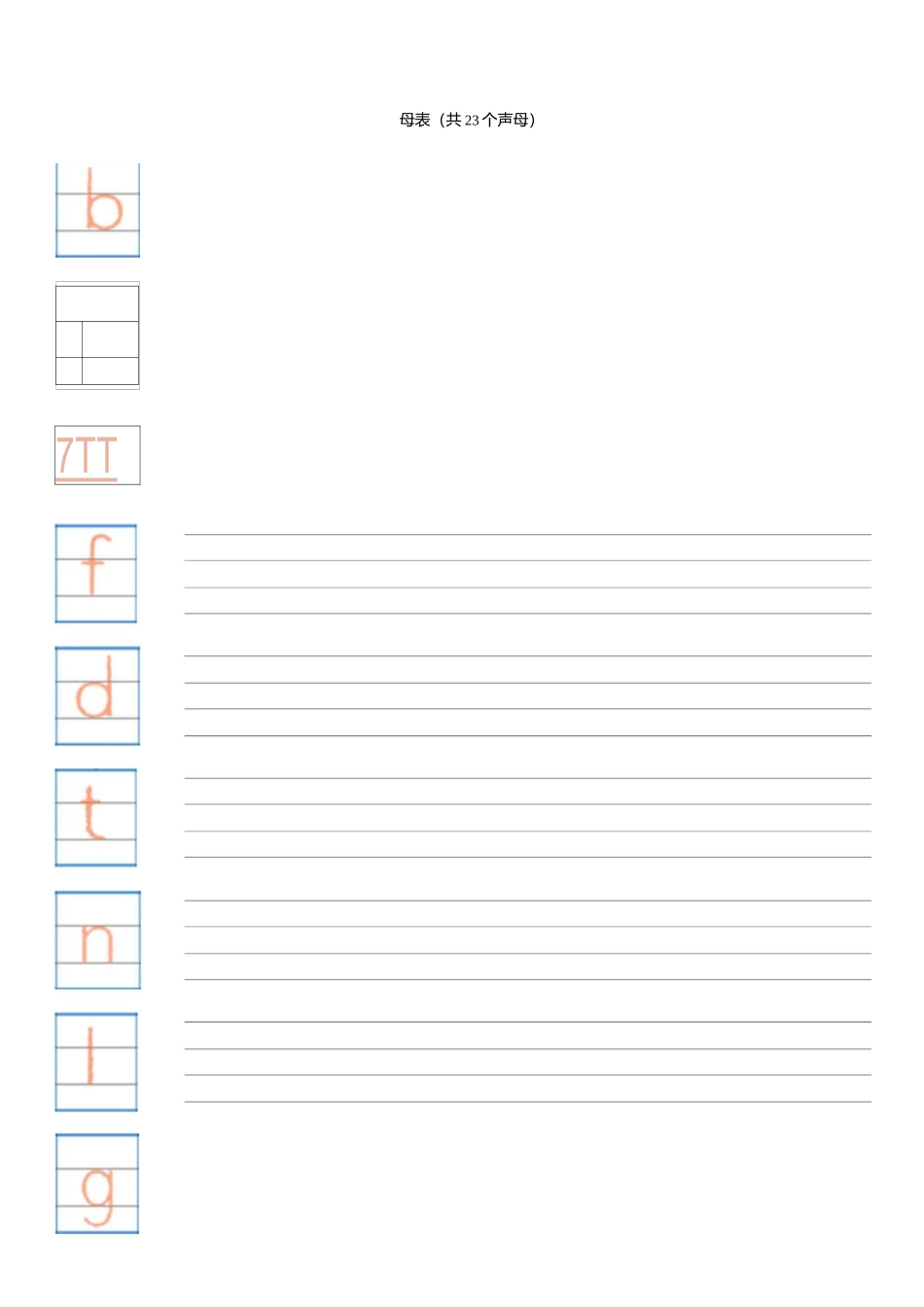 拼音字母表四线三格 _第1页
