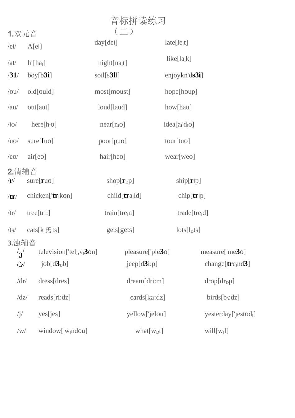 音标拼读练习(二)_第1页