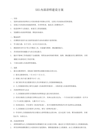 内部讲师建设方案