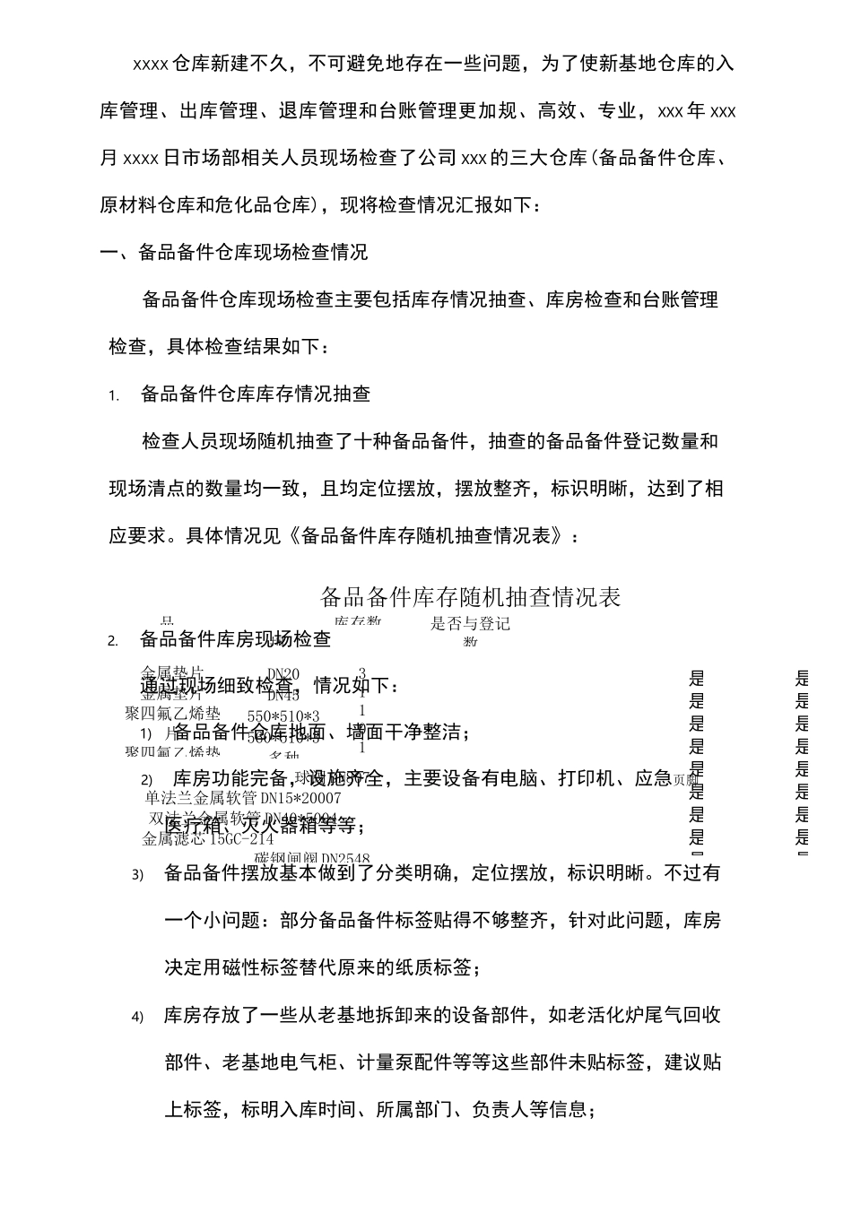 仓库检查情况汇报_第2页