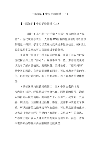 【中医学习知识】中医手诊图谱(上)